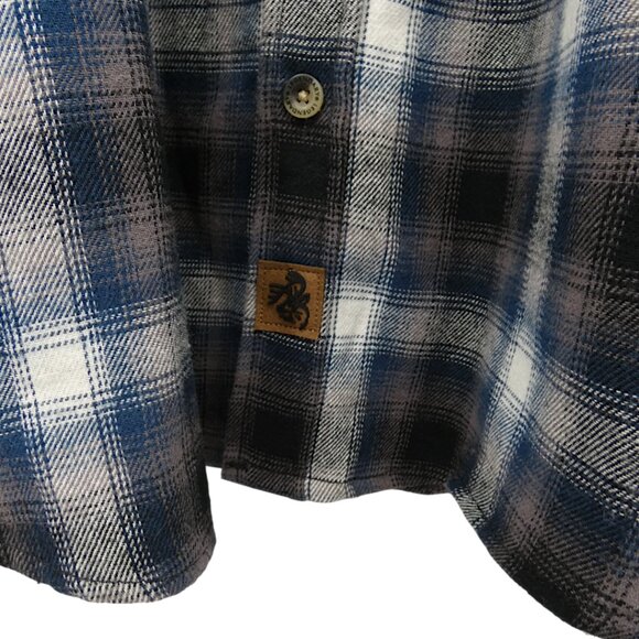Legendary Whitetails Buck Camp Flannel Shirt XLT Blue Plaid Rugged Workwear - Picture 7 of 10